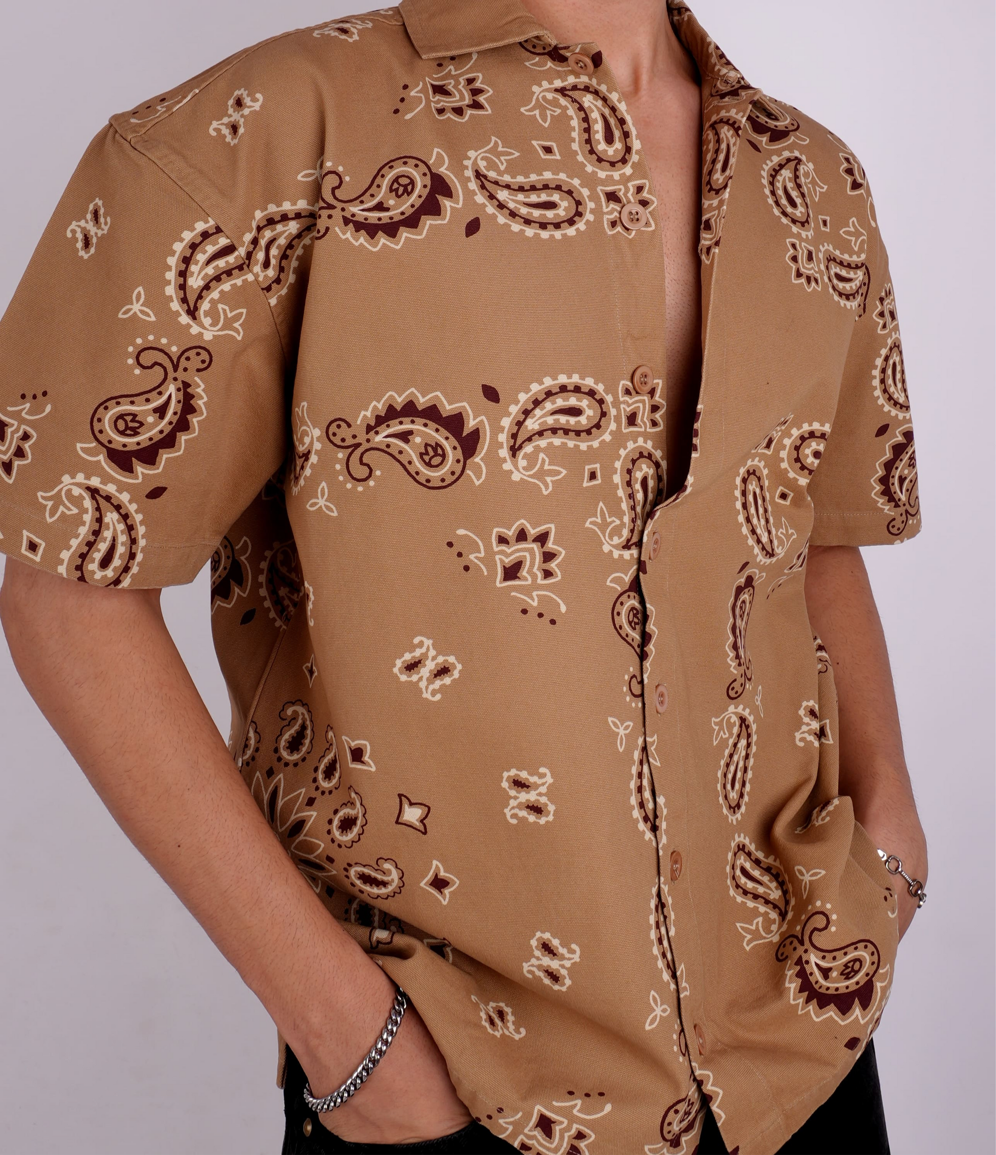 BEIGE BANDANA SHIRT